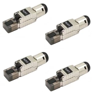 4 Pcs CAT8 Full Blindée RJ45 Réseau LAN Ethernet Plug 40G Connecteur Outil Gratuit - Photo 1/5