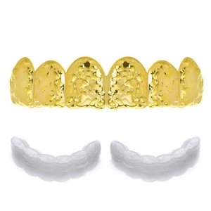 Nugget Grillz Hip Hop Gold Plated Top Cap Teeth L616 G Molding 1 extra Bar - Bild 1 von 3