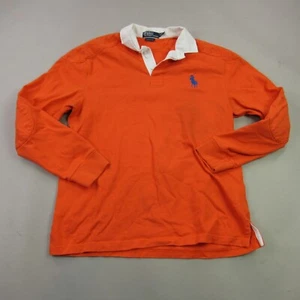 Polo Ralph Lauren Shirt Mens Large Collar Long Sleeve Custom Fit Polo Orange - Picture 1 of 10