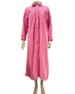 Ladies Givoni Pink Carnation Long Length Button Dressing Gown Bath Robe (89) - Picture 1 of 4