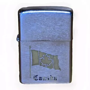 VimtageCanada Zippo Canadian Waiving Flag Made In Niagara Falls Ontario RARE - Bild 1 von 4