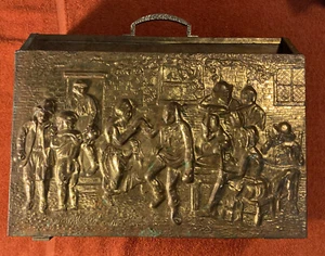 Vintage Peerage Repossé Zeitungshalter - Made in England Tavernenszene - Bild 1 von 12