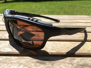 Choppers CP92802 Padded Foam Sunglasses Motorcycle ATV Glasses Black Brown Lens - Picture 1 of 12