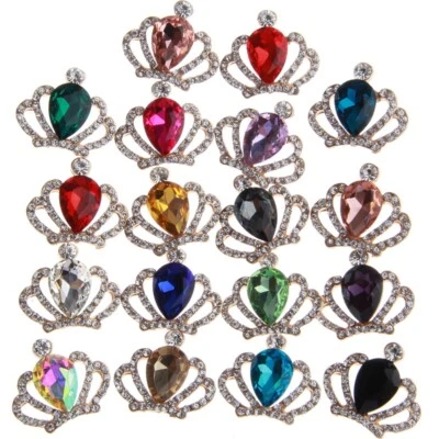 20PCS 28*32MM Clear Crystal Rhinestone Embellishment Buttons For Wedding Cloth - Image 1 of 4