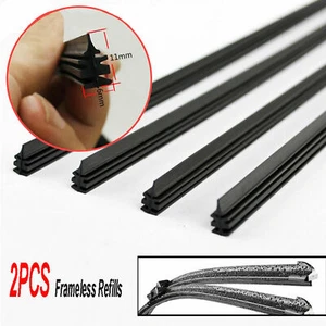 2x 26" 6mm Car Bus Rubber Universal Frameless Windshield Wiper Blade Refill - Picture 1 of 18