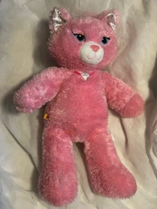 Juguete de peluche Build A Bear Sassy Kitty plateado brillante BAB peluche 17" - Imagen 1 de 3