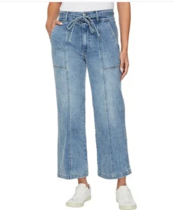 Neu mit Etikett Hudson Damenjeans weites Bein Gürtel blau Denim 10/30 - Bild 1 von 4