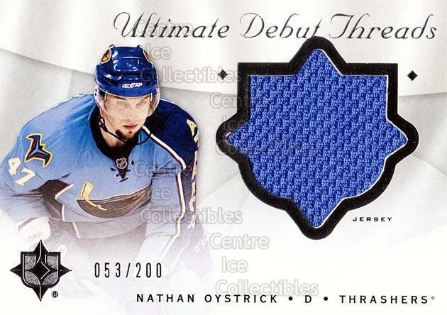 2008-09 UD Ultimate Collection Debut Threads #NO Nathan Oystrick - Image 1 of 1