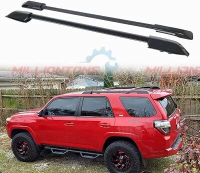 Rieles laterales de techo para Toyota 4Runner 2015-2024 rieles de techo de aluminio negro  Foto 1 de 4