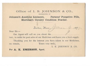 Boston Advertising Postcard Quack Medicine Salesman's Will Call Card 1895 - Picture 1 of 2