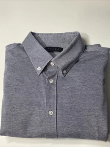 Falke Men's Shirt 39-41'' Chest 41.5'' Collar Button down Long Sleeve Blue - Picture 1 of 14