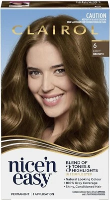 Clairol Nice 'N Easy 6 Natural Light Brown Permanent Hair Colour,,.AU - image 1 of 3