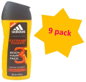 Adidas Shower Gel 250ml men, 3in1 H&B&F Extreme Power - 9 pack - Picture 1 of 1