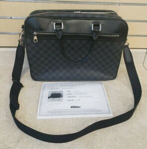 Louis Vuitton Graphite Damier Messenger Briefcase Pre-owned w/ Entrupy COA
