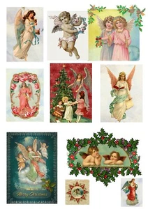 Reispapier für Decoupage Scrapbook Basteln Weihnachten Engel 1777* - Bild 1 von 1