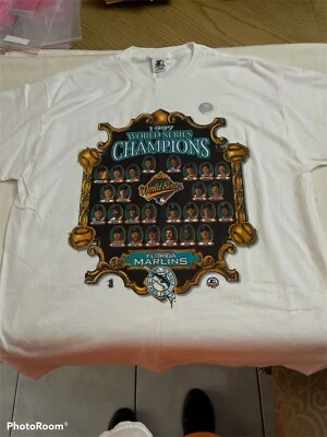 Preowned Vintage Starter MLB World Series Champion Florida Marlins T-Shirt A1 Foto 1 de 4