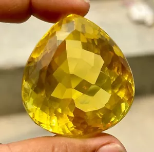 Natural Yellow Aquamarine 485 Cts Pear Cut Certified Loose Gemstone Huge Stone - Picture 1 of 10