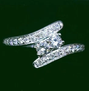 Diamant Ring 14 Karat Weißgold - 1/2 Karat - Größe 6 - NEU! - Free Sizing! - Bild 1 von 9