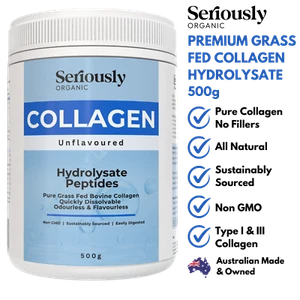 SERIOUSLY ORGANIC COLLAGEN PURE GRASS FED AUSTRALIAN BARIATRIC TASTELESS PROTEIN - Picture 1 of 9