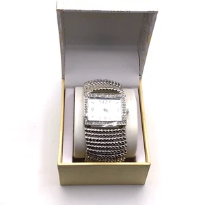 Charter Club Women's Silver Tone Round Link Bracelet Slip On Watch - Picture 1 of 6