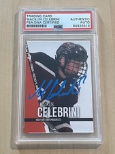 MACKLIN CELEBRINI SIGNED HOCKEY NHL PROSPECT ROOKIE RC CARD AUTO 1st PICK? PSA
