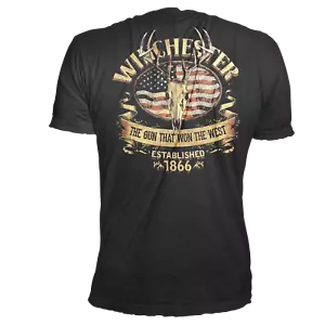 T-shirt uomo ufficiale Winchester cotone Southern Rebel Skull grafica (nero) - Foto 1 di 8