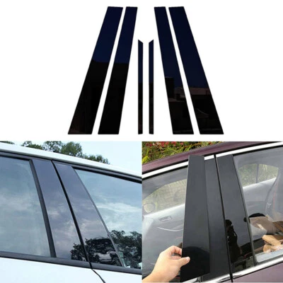6pcs Glossy Black Pillar Posts Cover Window Trim Kit For Honda Accord 2003-2007 - Изображение 1 из 4