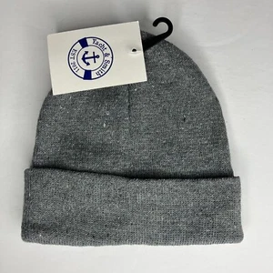 Kids Toddler Yacht & Smith Fishermans Grey Knit Beanie Hat new - Picture 1 of 4