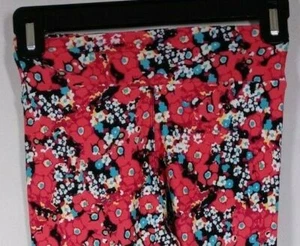 New LuLaRoe Tween Leggings Black With Bright Floral Designs - Picture 1 of 6
