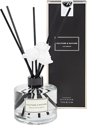 Reed Diffuser Set 6.7Oz (200Ml) English Pear & Freesia Scented Diffuser with Sti - Image 1 of 4