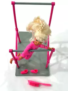 Vintage 1995 Barbie Gymnast Stacie Doll w/ Playset Uneven Gym Bars Accessory - Picture 1 of 9