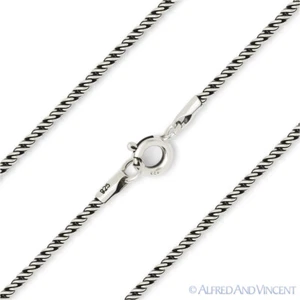 1.2mm Bali S-Link Italian Rope Chain Necklace Oxidized 925 Italy Sterling Silver - Picture 1 of 2