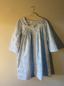 Neu mit Etikett Eileen West kurzes langärmliges Nachthemd Blumenmuster 100 % Baumwolle Größe Large - Bild 1 von 7