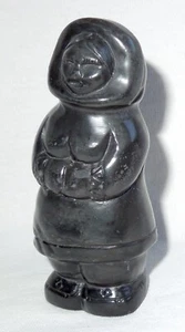 Inuit Eskimo Woman Black Soapstone Figure THORN CANADA *4-Inch Sculpture * - Picture 1 of 8