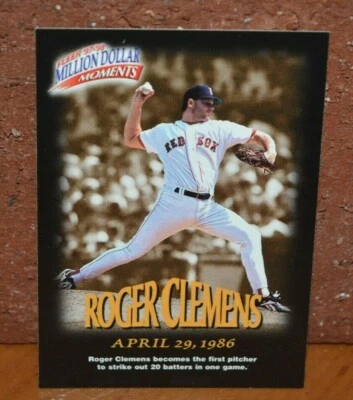 BASEBALL CARD FLEER '97 - '98 MILLION DOLLAR MOMENTS ROGER CLEMENS - Image 1 of 2