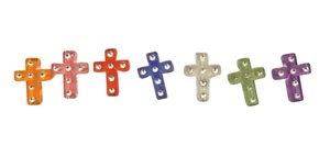 SPARKLE EMBELLISHED CROSS BEADS FOR JEWELRY MAKING OR CRAFTS - 120 PIECES - Picture 1 of 2