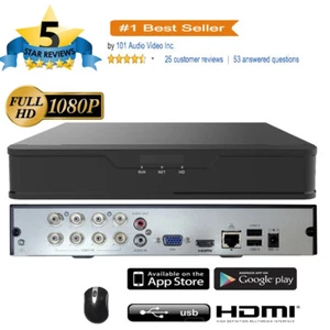 101AV 8CH DVR Home Security 1TB HDD 1080P 5MP Lite Analog 4MP IP Camera (no PoE) - Picture 1 of 10