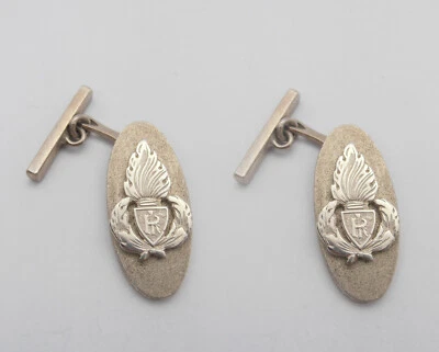 Polizia Penitenziaria : Gemelli in Argento 925 con lo stemma del Corpo - Fregio - Immagine 1 di 2