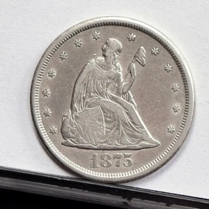 1875-CC Twenty Cent Piece - AU Details, Cleaned (#55379-L) - Picture 1 of 8
