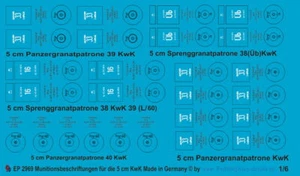 Peddinghaus Décalcos 1/6 2969 Munitionsbeschriftungen pour La 5 CM Cc - Photo 1 sur 1
