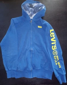 Blue Levi’s Boys Zip Up Logo Hoodie Size Large 10-12 Years - Picture 1 of 7
