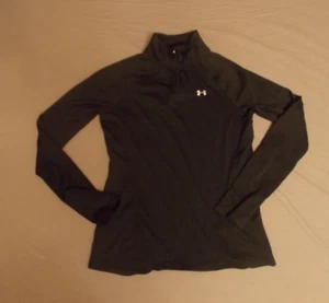 Under Armour Semi Fitted 1/4 Zip Pullover Shirt Size Women's small Black texture - Picture 1 of 11