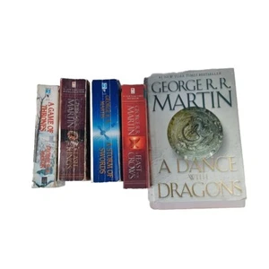 Game of Thrones, George R. R. Martin 5 Book Set 4 Paperback 1 Hardcover - Picture 1 of 6