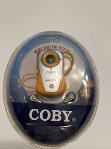 NEW Coby Mini AM/FM Radio Orange CX-71 With Headphones Sealed - Picture 1 of 2