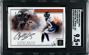 2017 IMPECCABLE CHAMP BAILEY ON-CARD INDELIBLE INK AUTO SSP 1/3 EBAY 1/1 HOF 9.5 - Picture 1 of 2