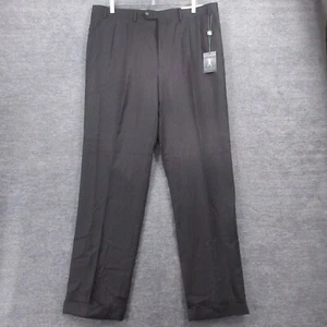 Pantalones Lauren Ralph Lauren Para Hombre 38x34 Negro Rayas Lana Ultraflex con Etiquetas - Imagen 1 de 10