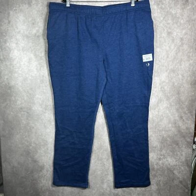 Saddlebred 基本款抓绒裤男式尺寸 XXL 海军蓝 Heather 抽绳口袋 全新 — 第 1/4 张图片