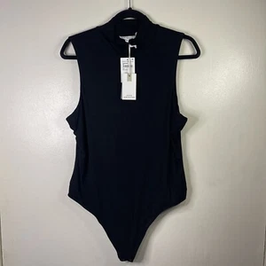 Good American NEW Good Touch Sleeveless Turtleneck Body Bodysuit Black Sz 5 2XL - Picture 1 of 10