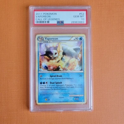 POP 13 Vaporeon 52/95 PSA 10 Pokemon Card Call Of Legends Uncommon Card - Image 1 of 2