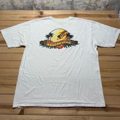 Camiseta de recuerdo vintage Y2K Hawaii surfista playa tropical hibisco coches talla XL Foto 1 de 4